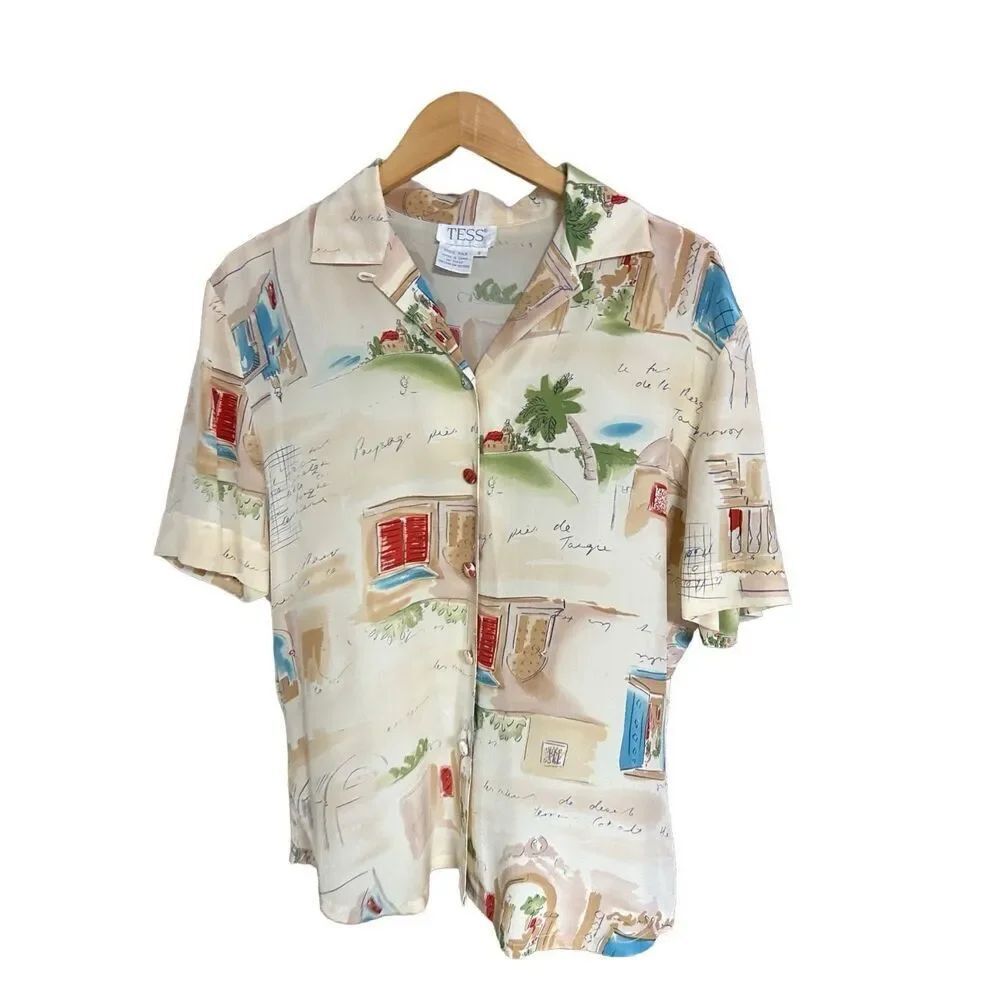 Tess Small (S) Vintage 100% Silk